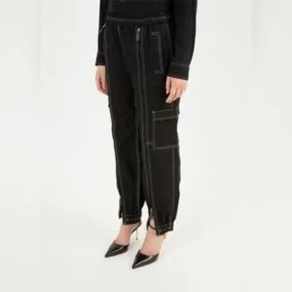 Burberry Maddie Elastic Waist Zip-Front Trousers - Picture 3 of 6